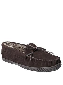 hush puppies mens ace borg lined slippers - brown