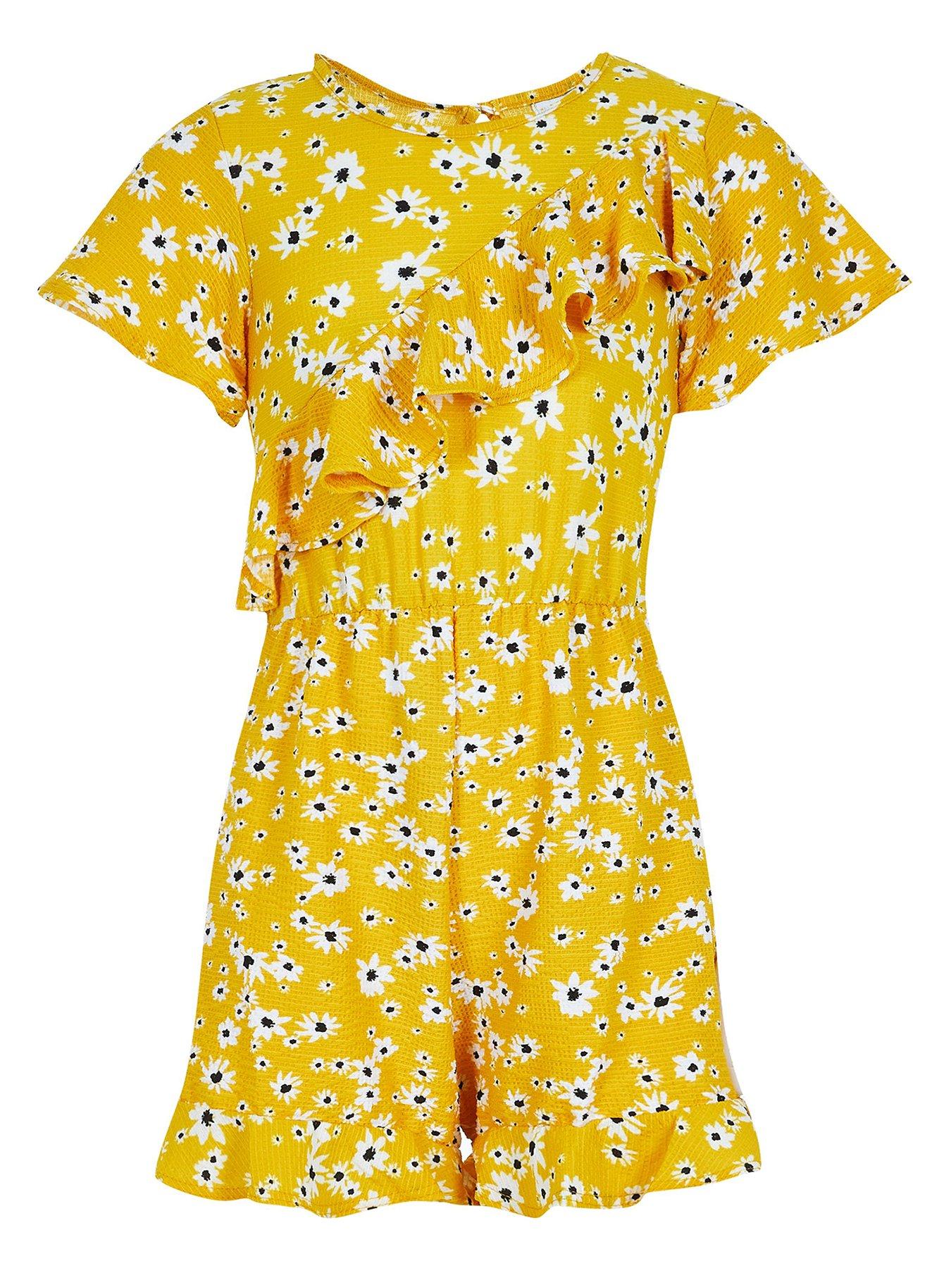 river island yellow playsuit
