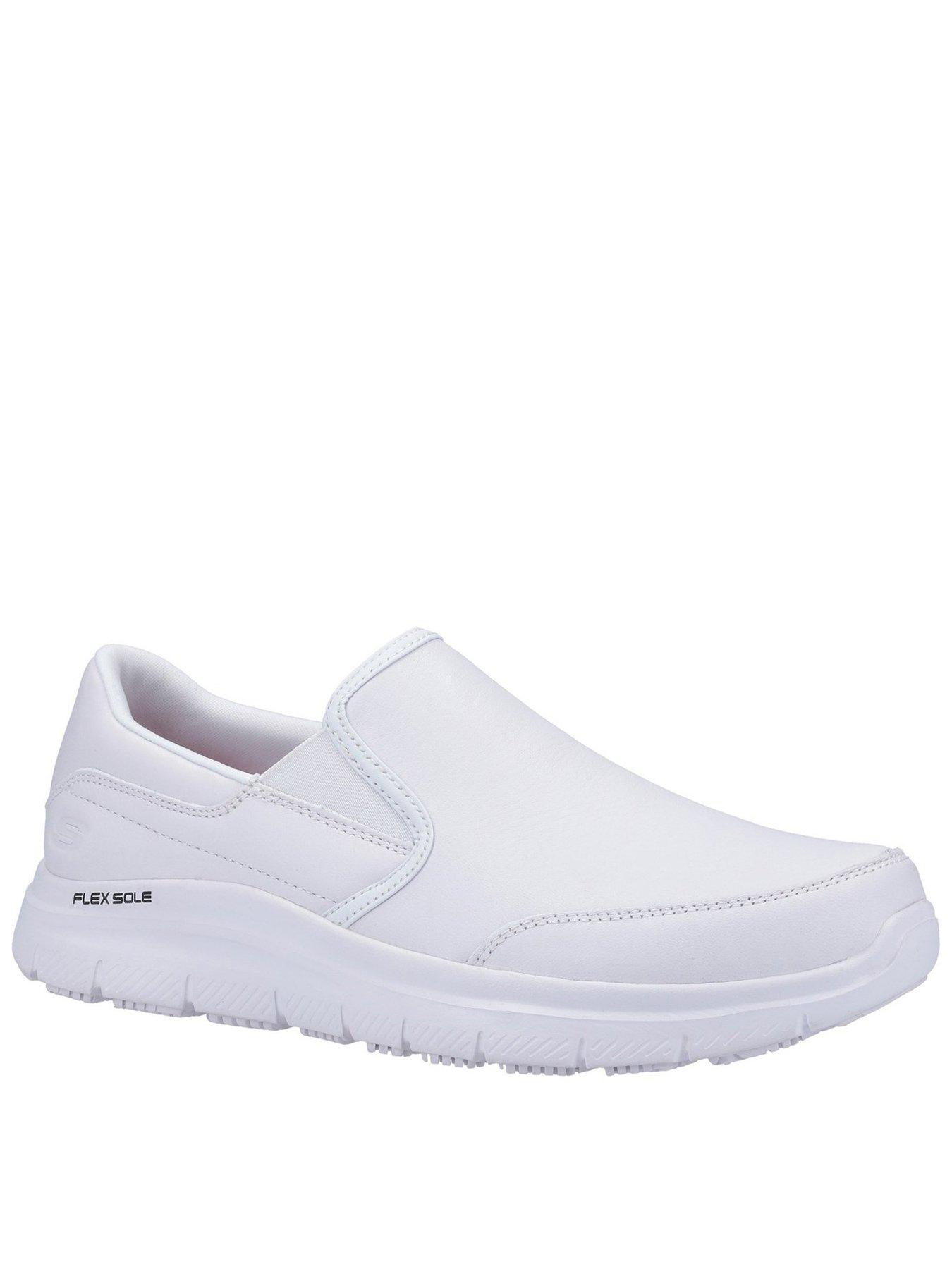 white non slip skechers