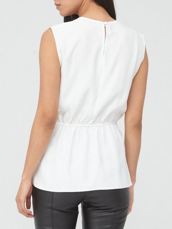 stillFront image of v-by-very-pleated-sleeveless-shell-top-ivory