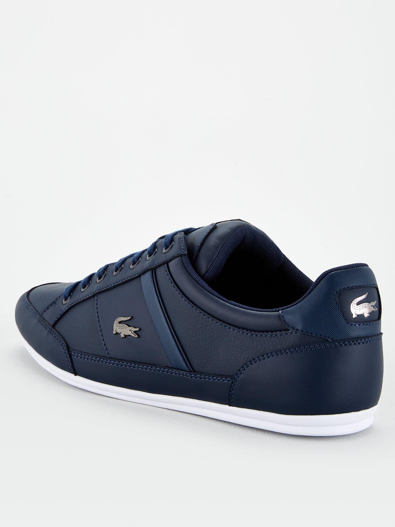 lacoste navy trainers