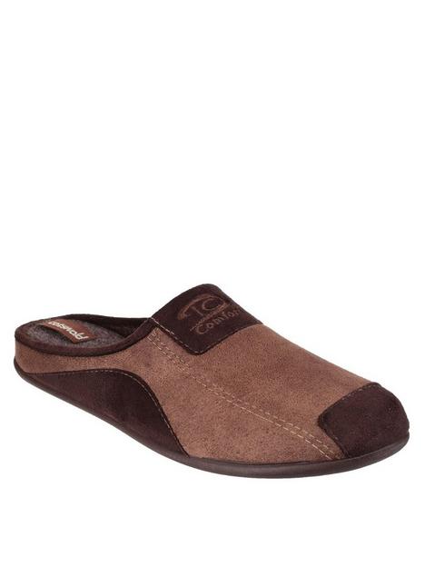 cotswold-stanley-mule-slippers-brown