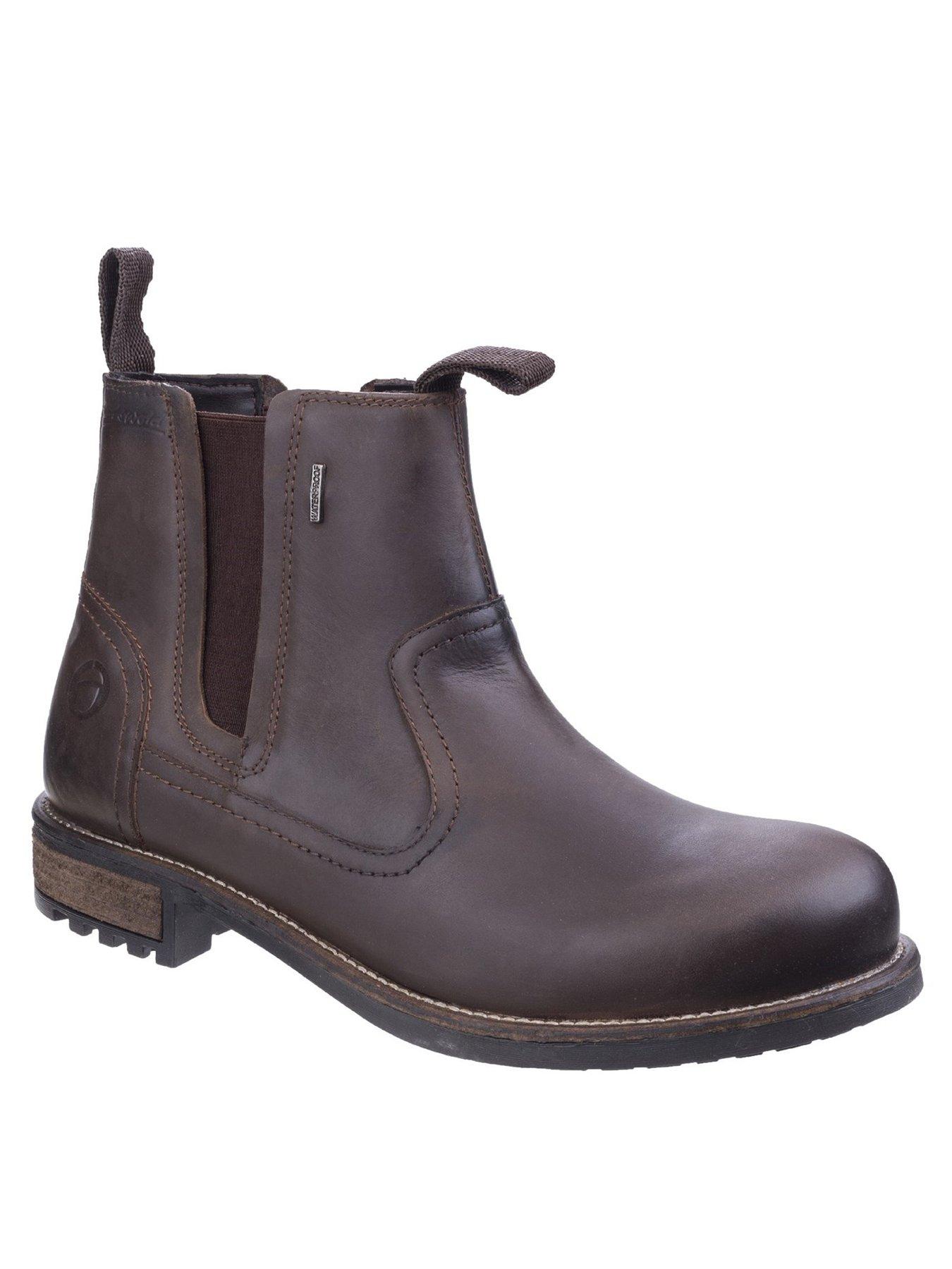 Men Worcester Leather Chelsea Boots - Brown