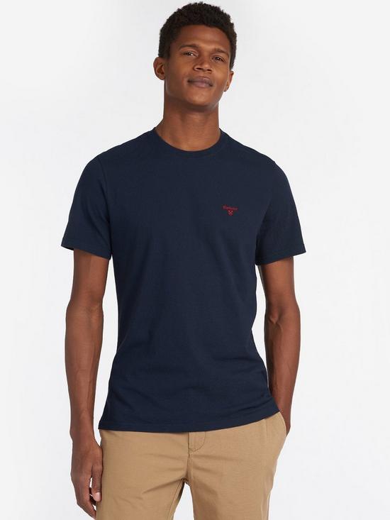 front image of barbour-sports-t-shirt-navy