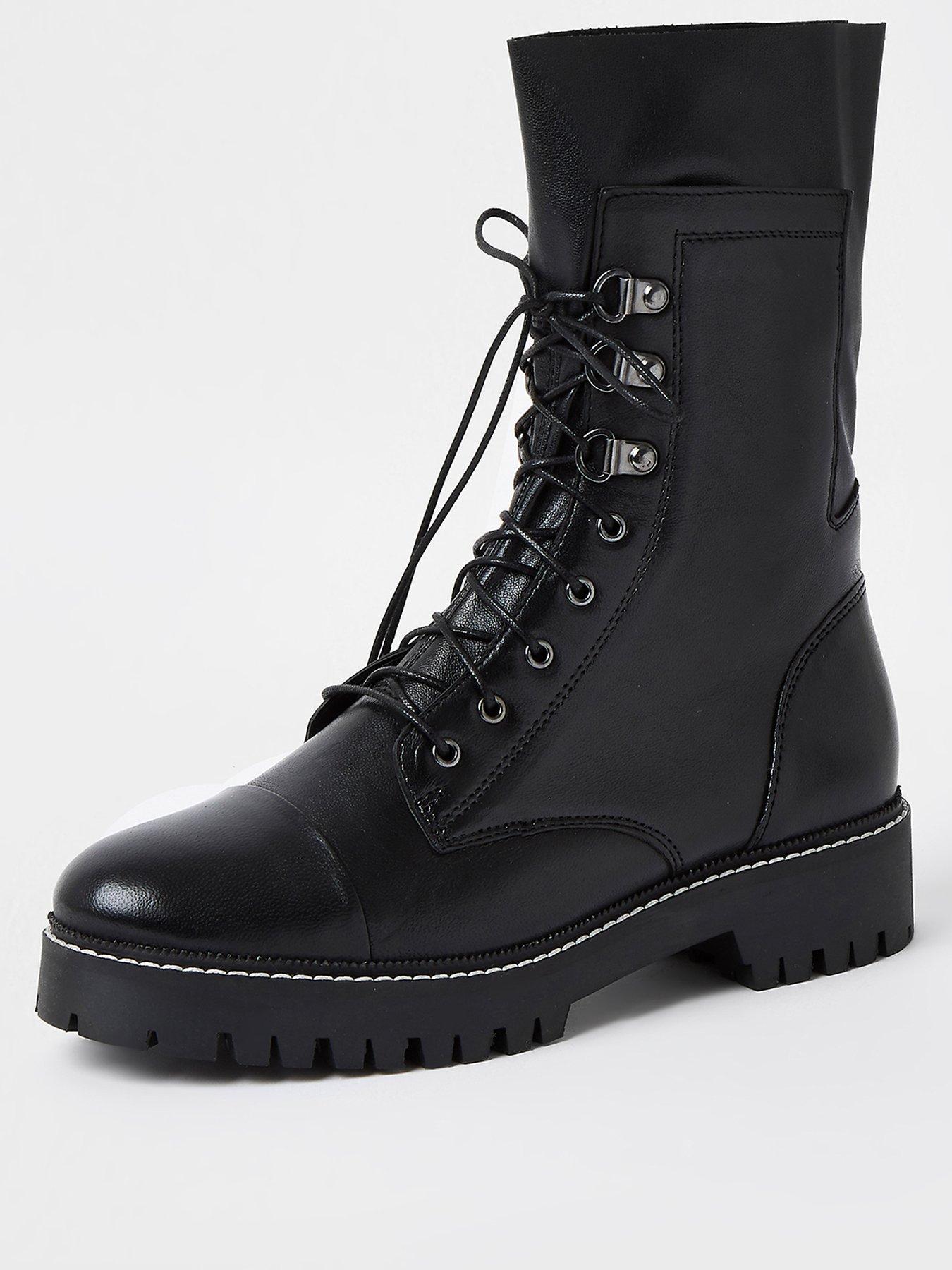 river island lace up biker boots