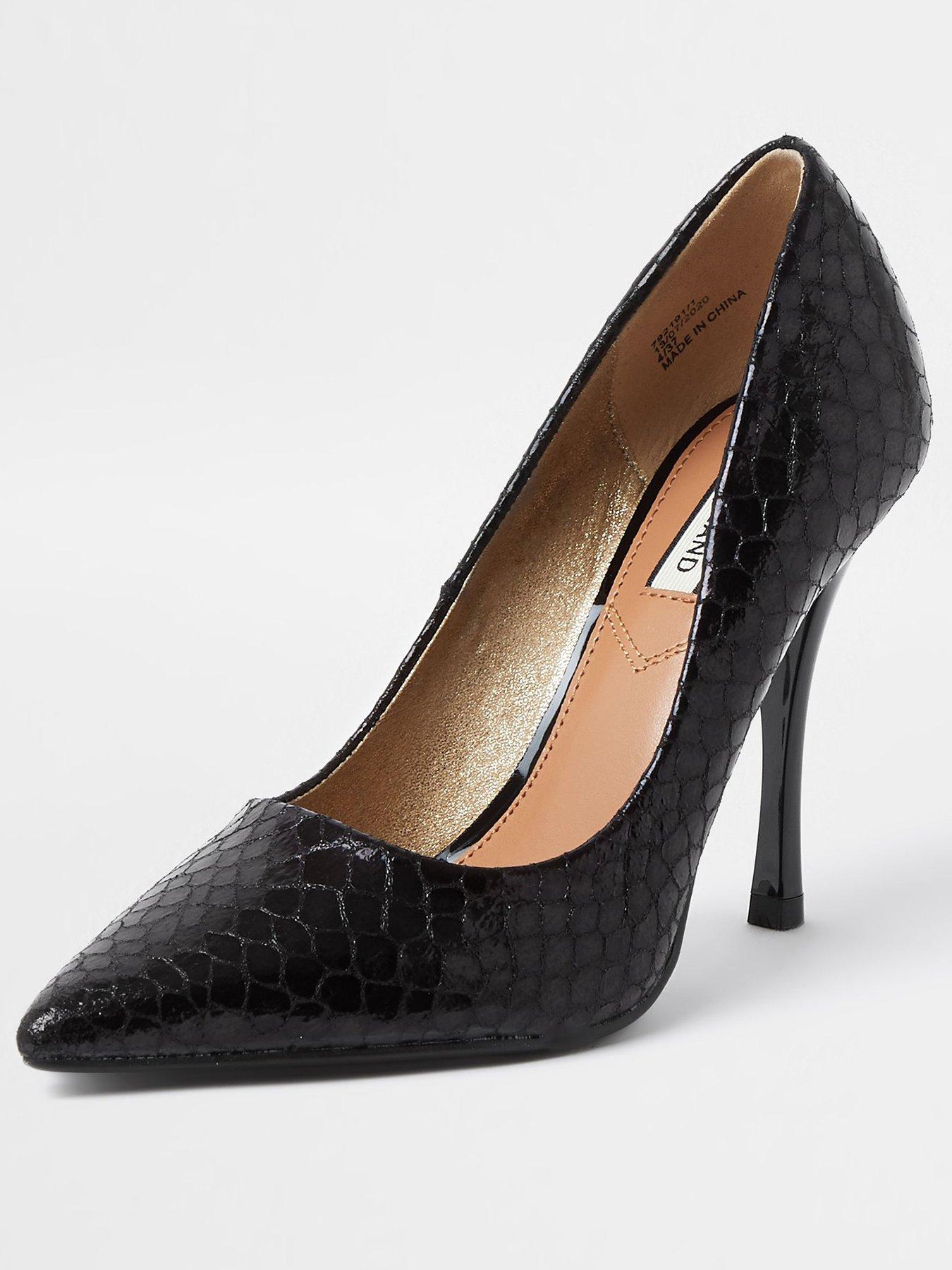 river island black court shoes
