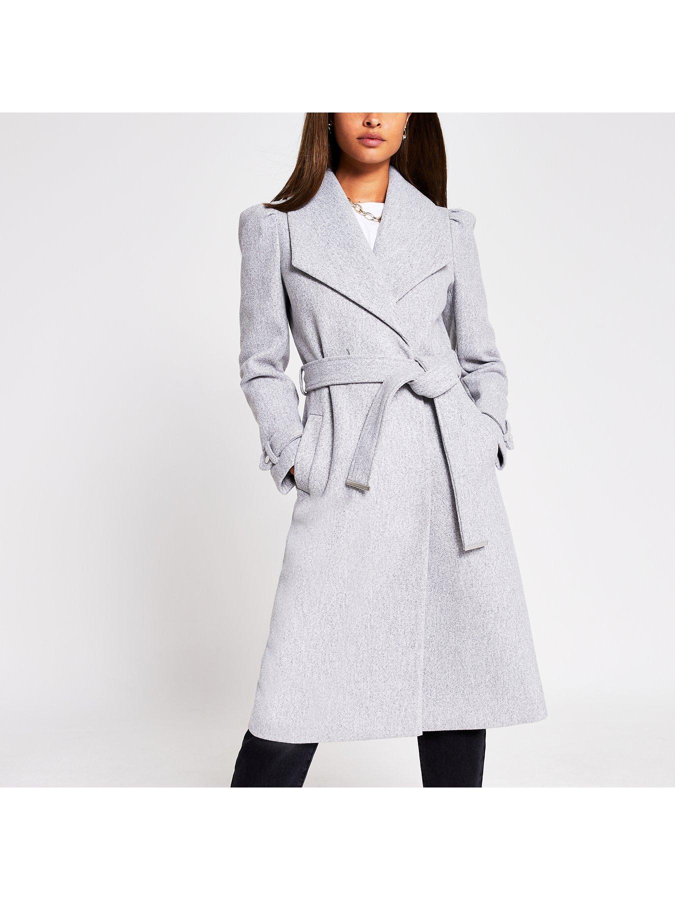 River Island Puff Sleeve Belted Smart 