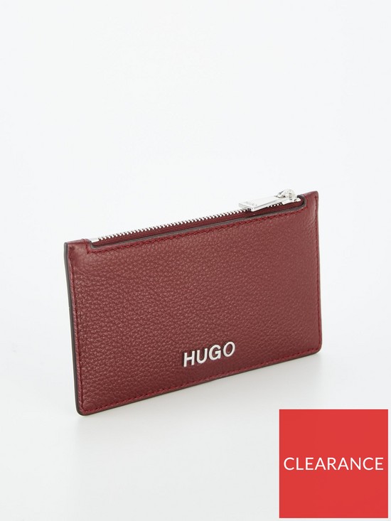 back image of hugo-casual-victoria-leather-card-holder-burgundy