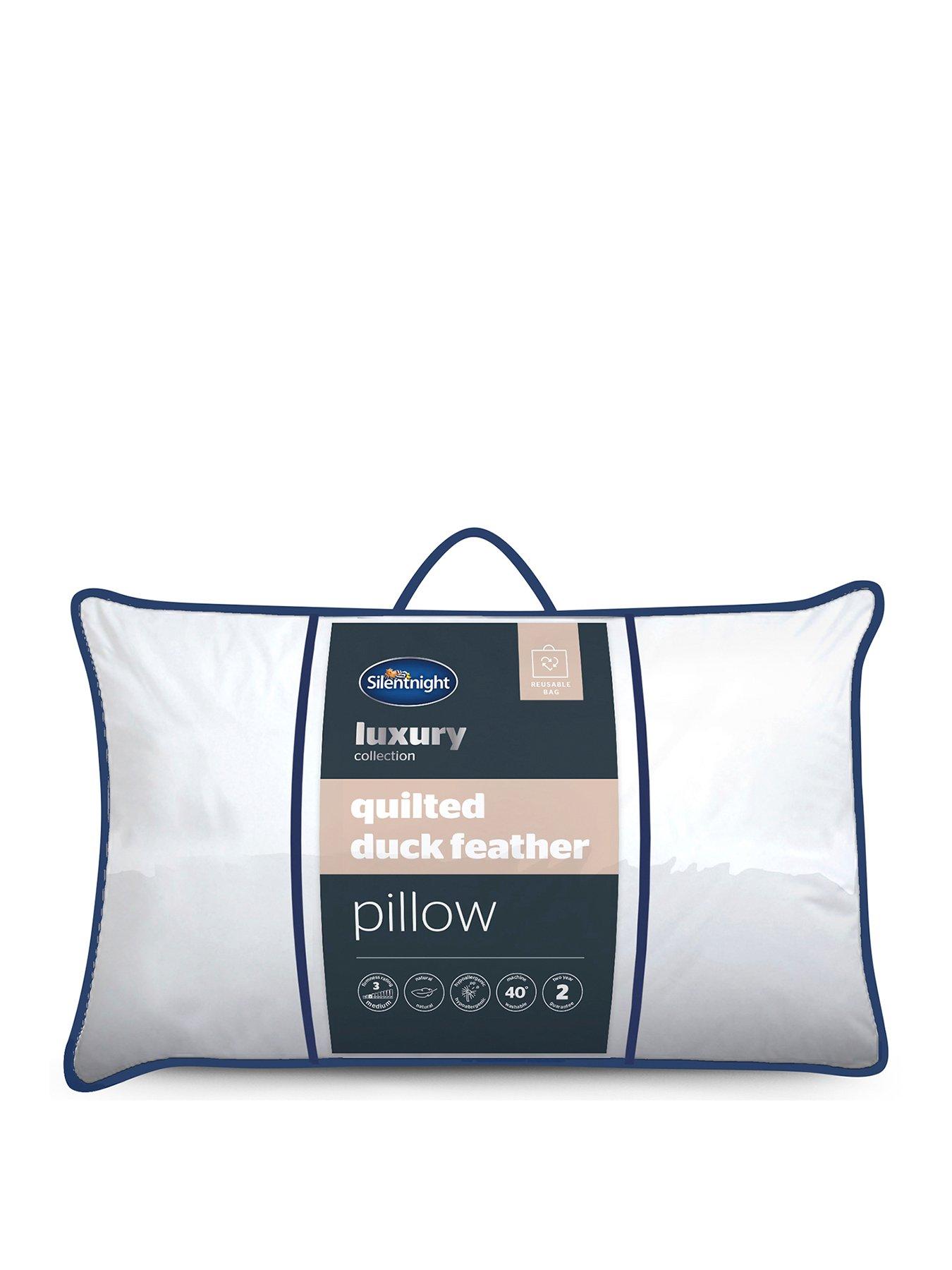 Product photograph of Silentnight Luxury Quilted Duck Feather Pillow - White from very.co.uk