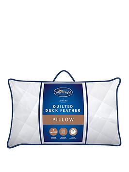 Product photograph of Silentnight Luxury Quilted Duck Feather Pillow - White from very.co.uk