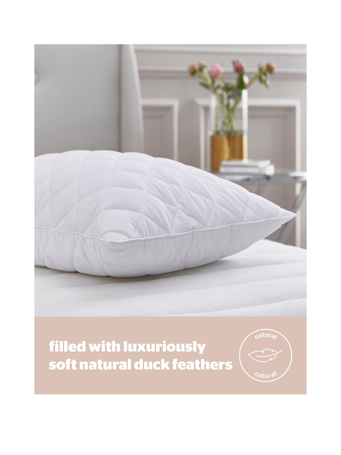 Silentnight Luxury Quilted Duck Feather Pillow White very.co.uk