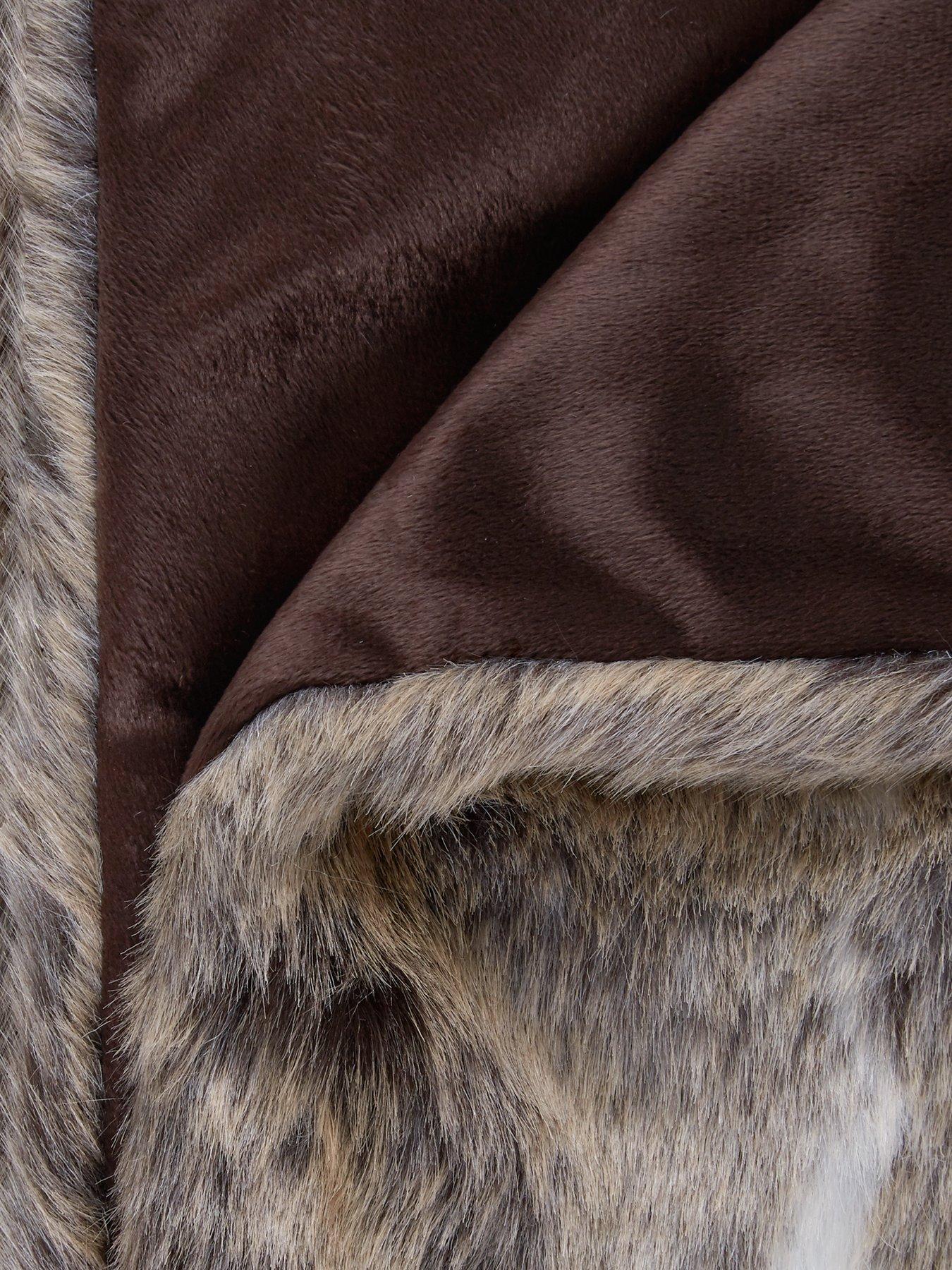 Cascade Home Sable Faux Fur Throw very.co.uk