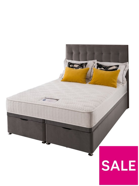 front image of silentnight-mila-velvet-1000-memory-ottoman-storage-bed-with-headboard