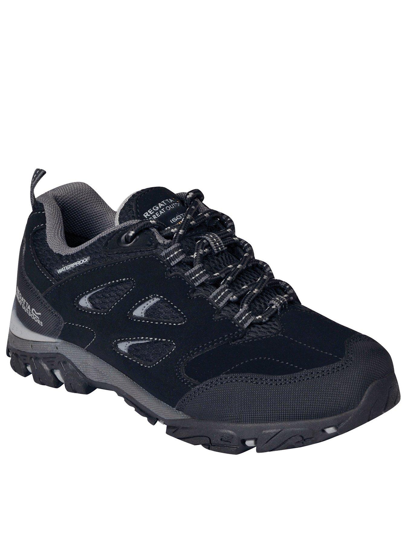 Regatta Junior Holcombe Waterproof Low-Cut Walking Boot - Black/Grey