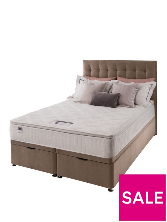 stillFront image of silentnight-mila-velvet-1000-pillowtop-ottoman-storage-bed-with-headboard