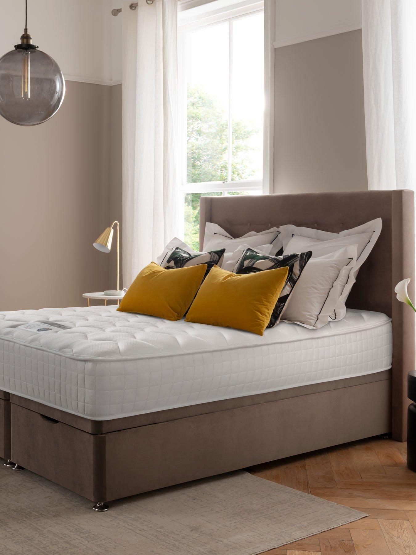 Product photograph of Silentnight Isla Velvet 1000 Memory Ottoman Storage Double Divan Bed from very.co.uk