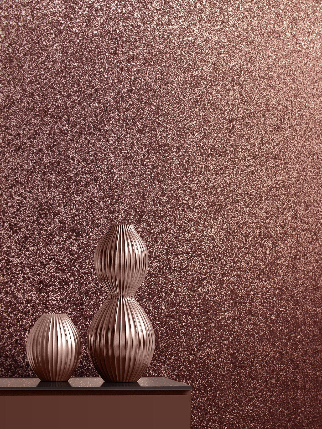 Catherine Lansfield Rose Gold Glitter Wallpaper Very Co Uk