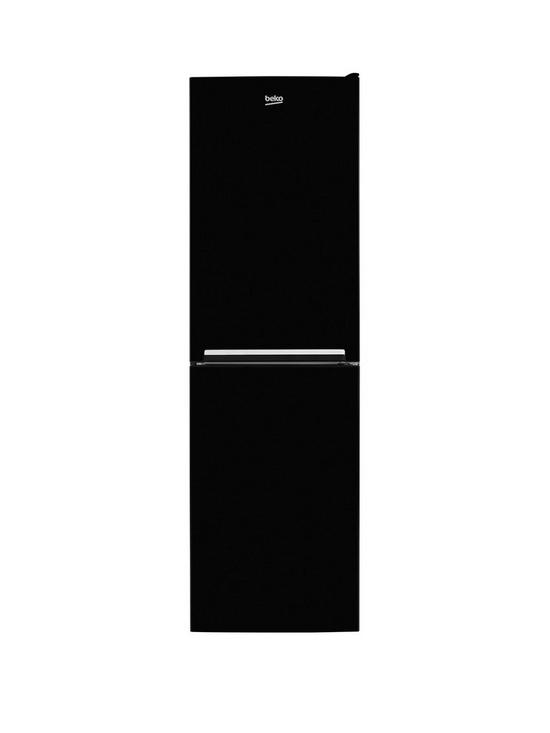 front image of beko-csg3582b-55cm-wide-fridge-freezer-black