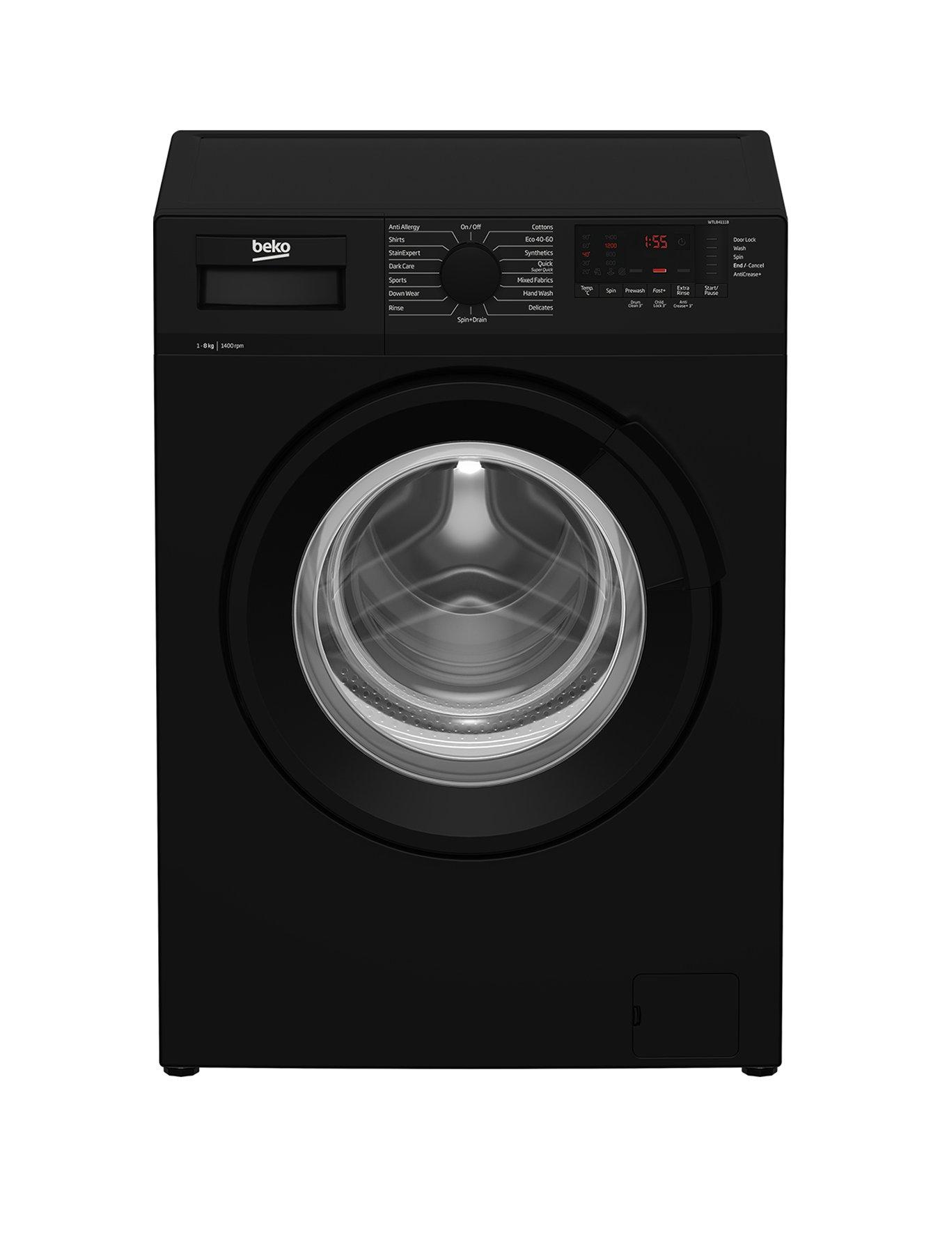 Product photograph of Beko Wtl84111b 8kg Load 1400rpm Spin Freestanding Recycledtub Trade Washing Machine -black from very.co.uk