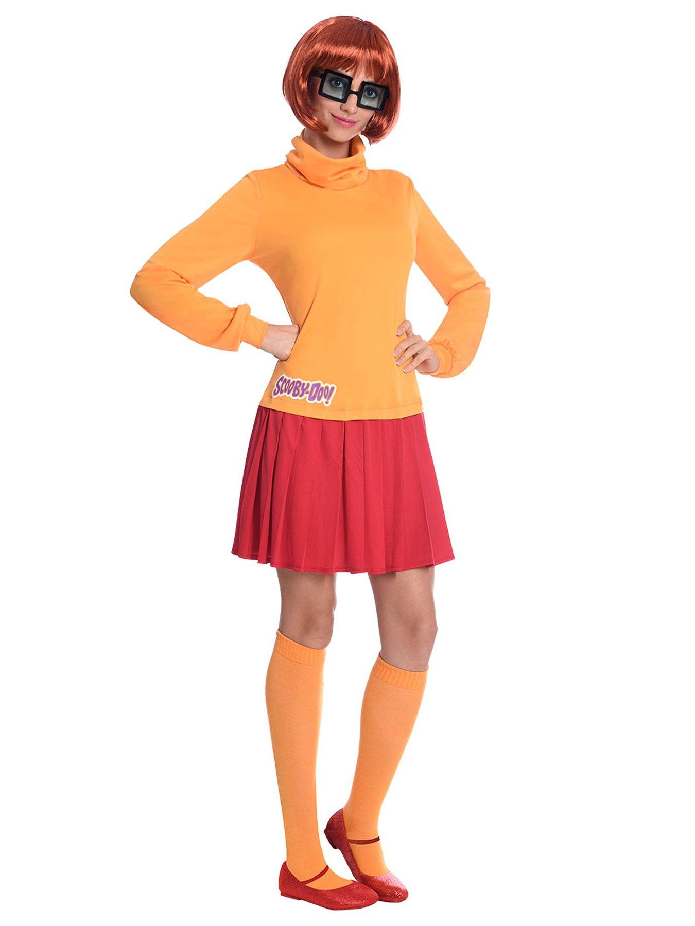 Sexy Orange Red 4 Pc Velma Sexy Halloween Costume