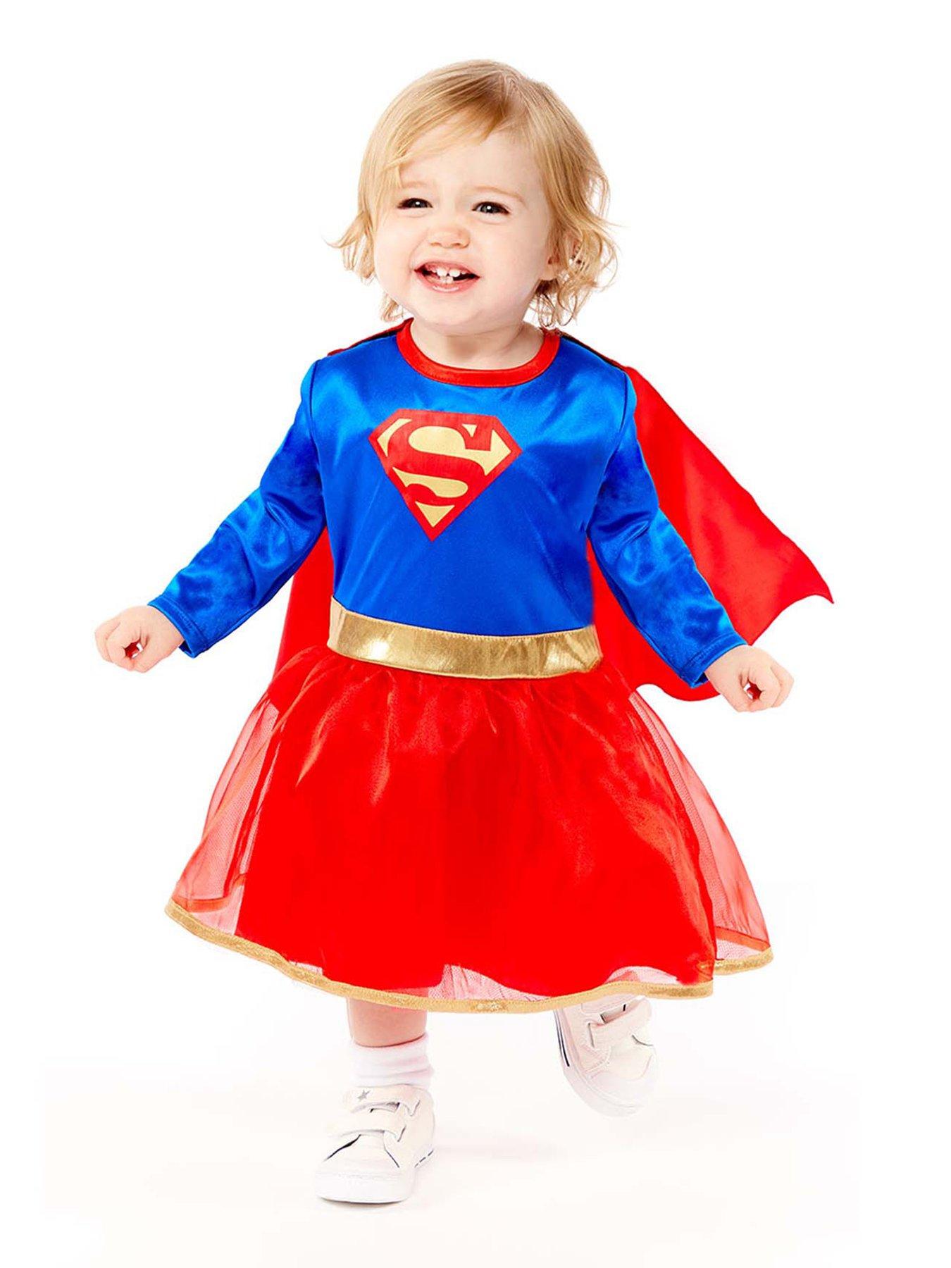 Classic Supergirl Ladies Fancy Dress Superman Superhero Costume Adults  Outfit