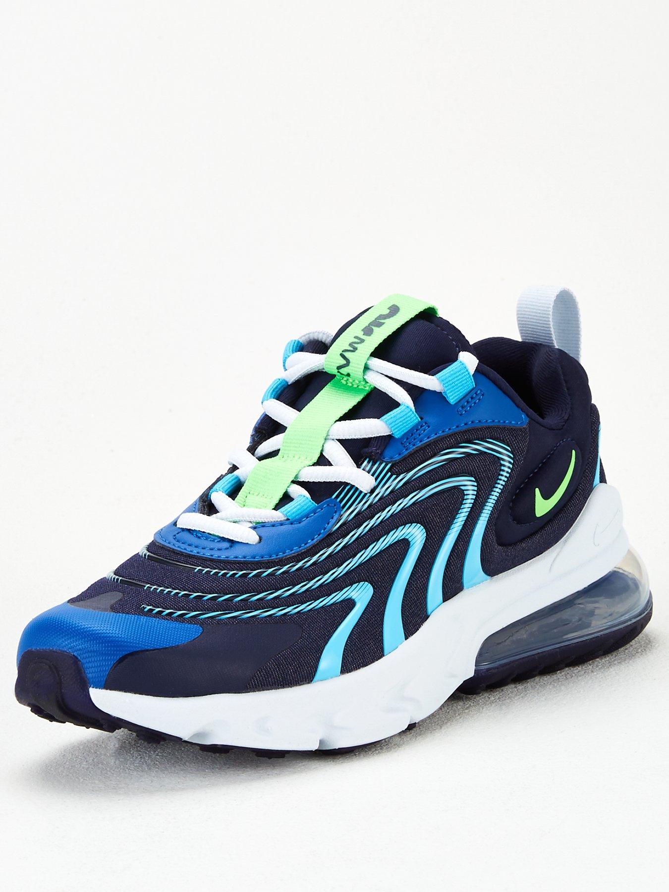nike white & pink air max 270 knit trainers junior