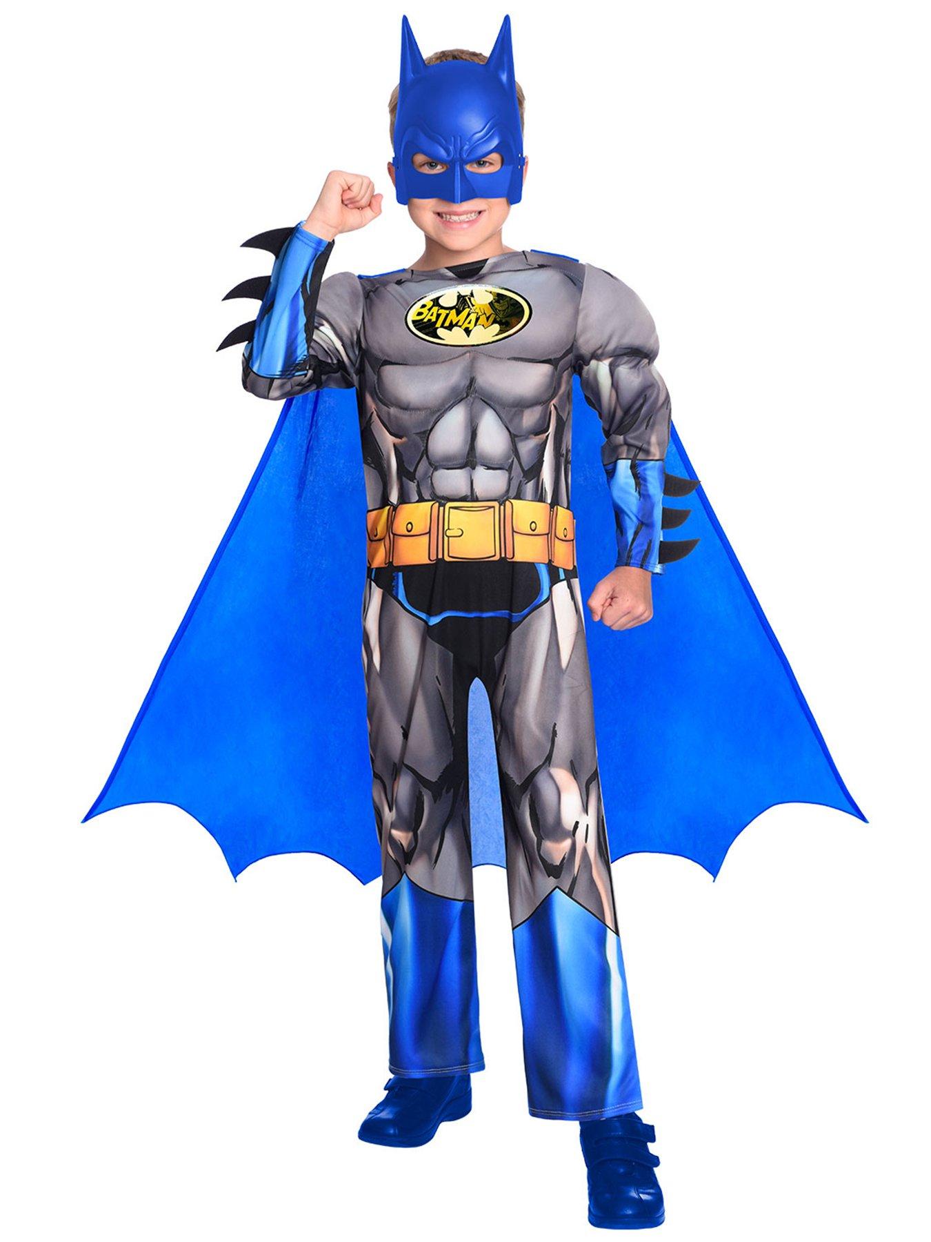 Child BATMAN DELUXE MUSCLE CHEST Boys Fancy Dress Costume Kids Age 3-10 883482 