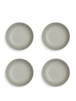 Product photograph of Sabichi Set Of 4 Grey Matt Stoneware Pasta Bowls from very.co.uk
