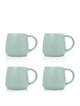 Product photograph of Sabichi Set Of 4 Green Matt Stoneware Mugs from very.co.uk