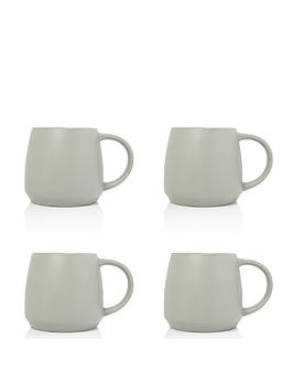 Product photograph of Sabichi Set Of 4 Grey Matt Stoneware Mugs from very.co.uk