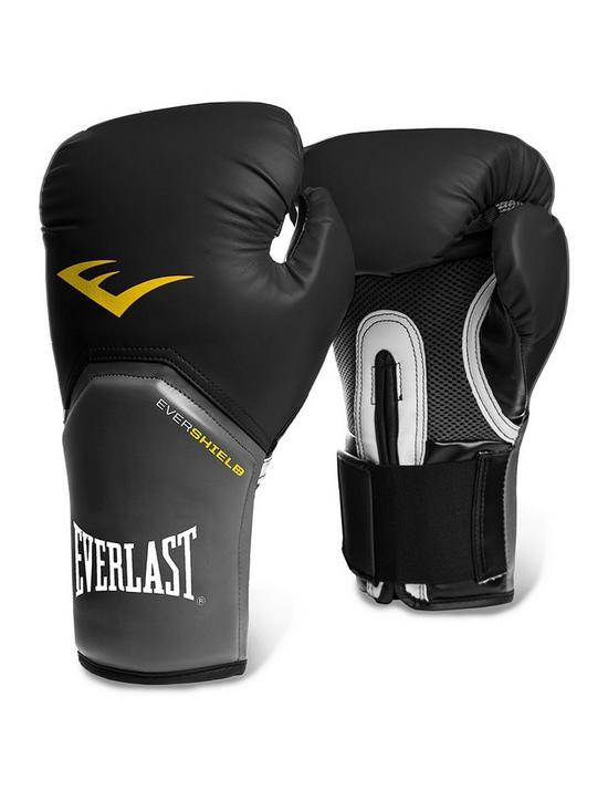 front image of everlast-boxing-14oz-pro-style-elite-training-boxingnbspgloves-black