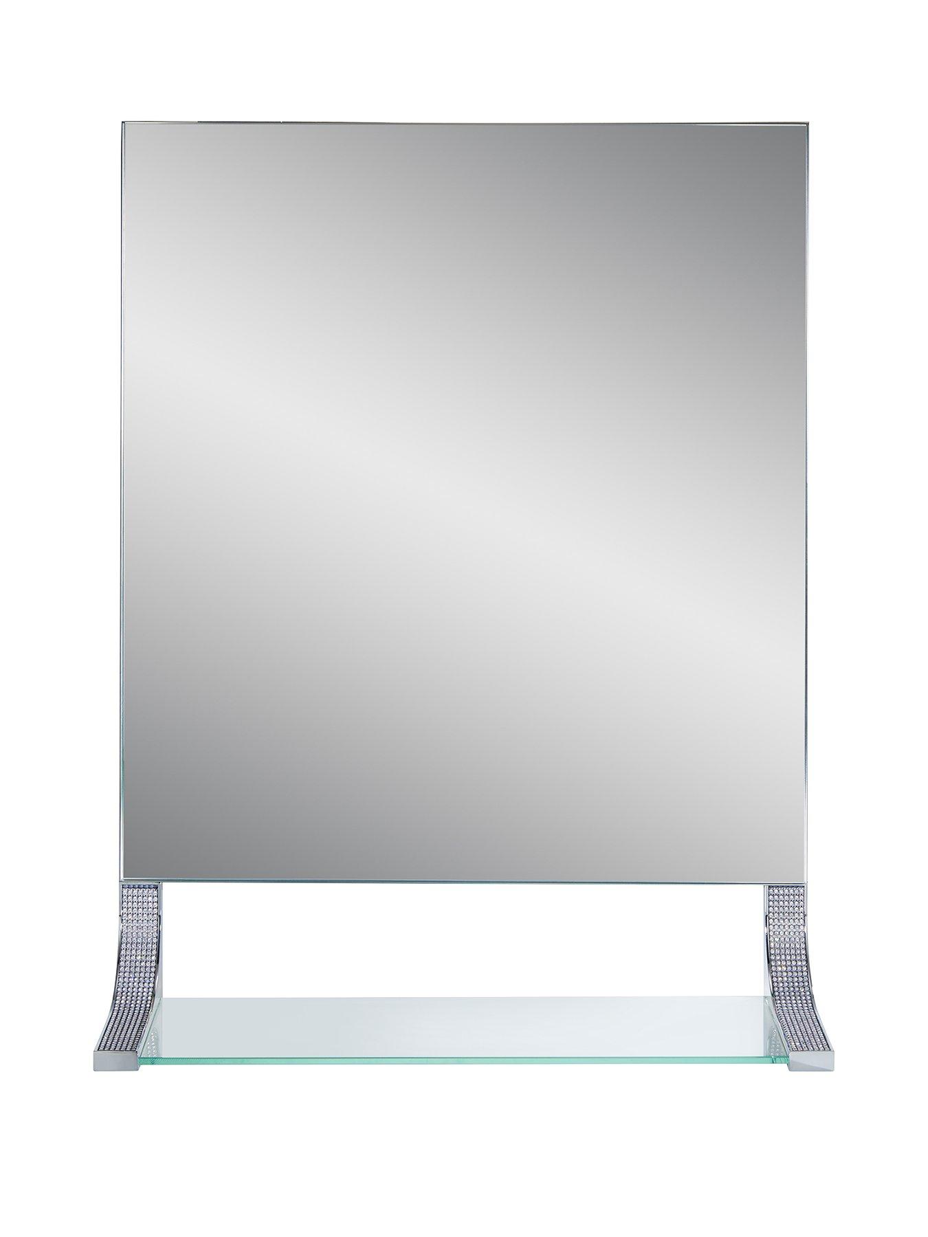 Product photograph of Lloyd Pascal Sparkle Square Mirror With Shelf from very.co.uk