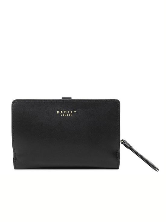 back image of radley-newick-road-leather-medium-bifold-purse-black