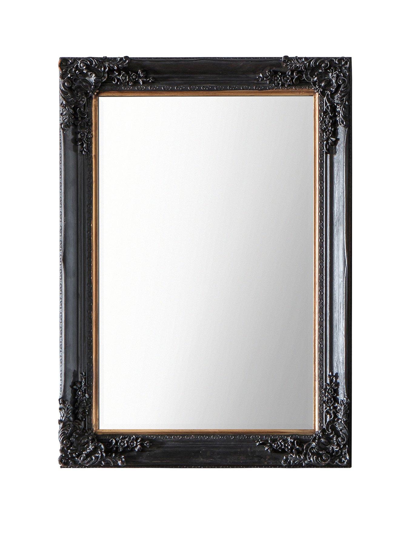 Product photograph of Gallery Harrelson Antique Black Wall Mirror from very.co.uk