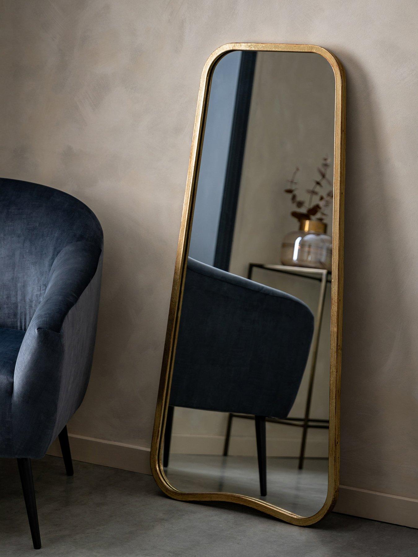 Product photograph of Gallery Kurva Gold Leaner Full Length Mirror from very.co.uk