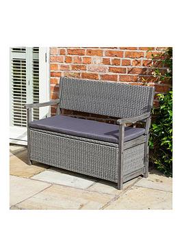 Product photograph of Rowlinson Alderley Rattan Storage Bench from very.co.uk