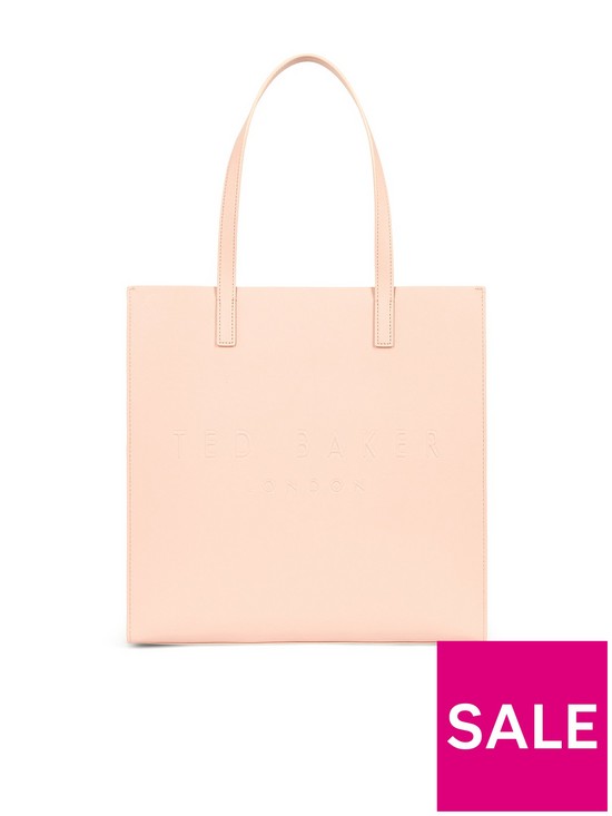 front image of ted-baker-crosshatch-large-icon-bag-pink