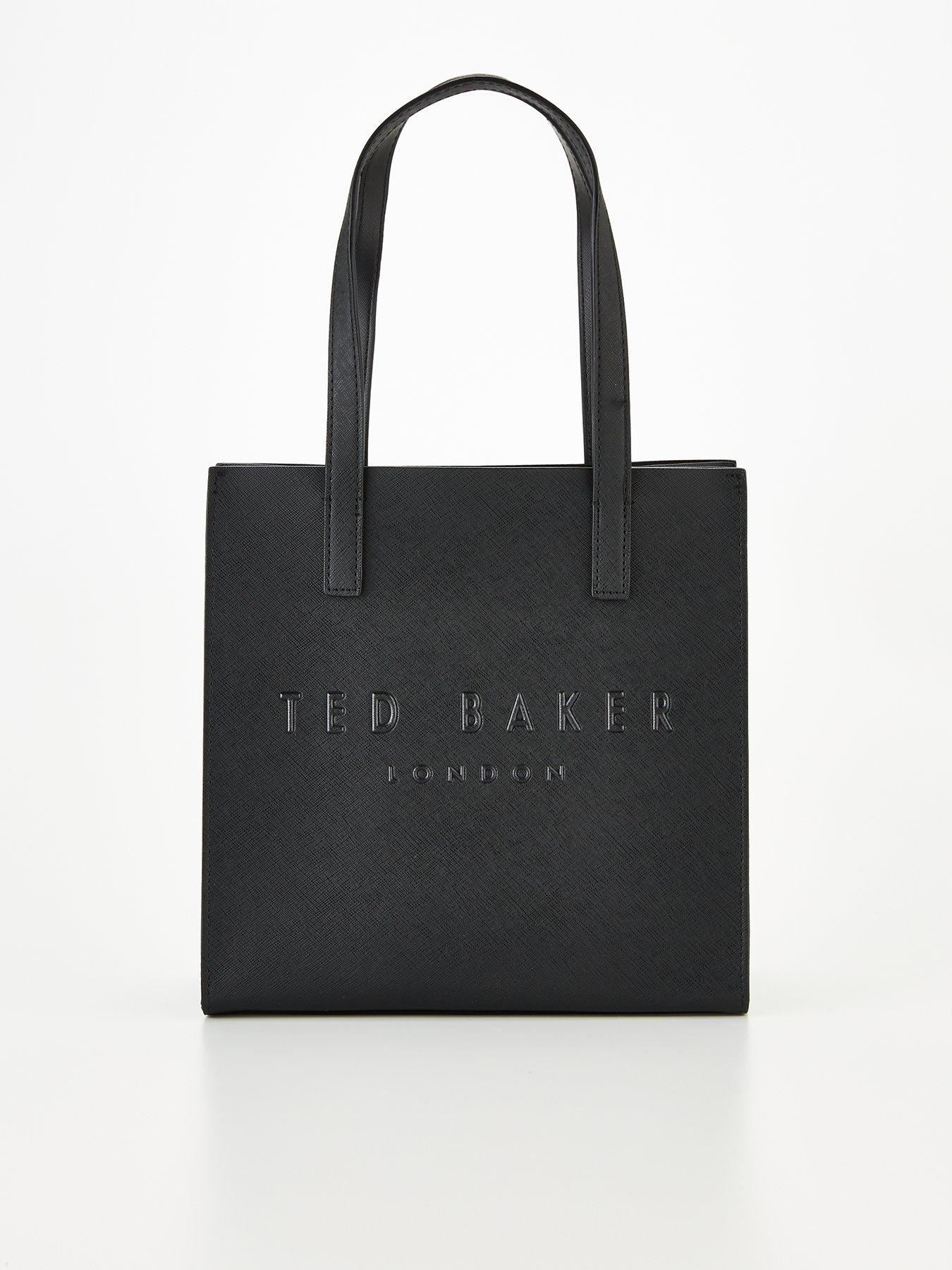 Ted Baker Crosshatch Leather Tote Bag in Black