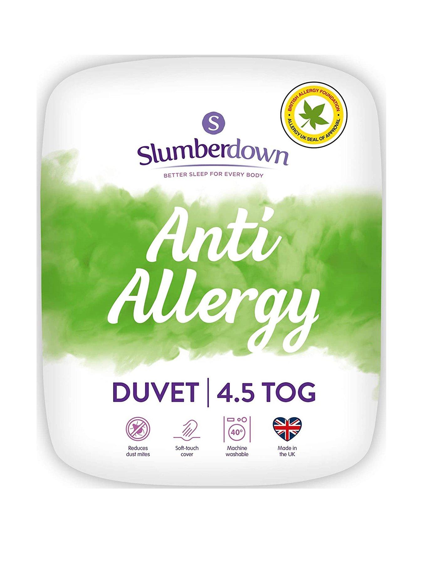 Product photograph of Slumberdown Anti-allergy 4 5 Tog Double Duvet - White from very.co.uk