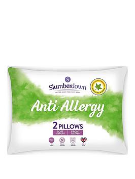 Product photograph of Slumberdown Anti-allergy Soft Pillows Pack Of 2 - White from very.co.uk