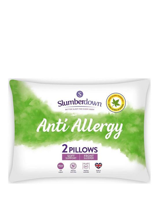 front image of slumberdown-anti-allergy-soft-pillows-pack-of-2-white