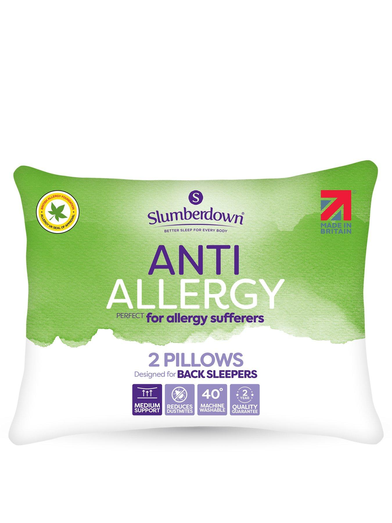 Image 1 of 7 of Slumberdown Anti-Allergy Medium Pillows Pack of 2 - White