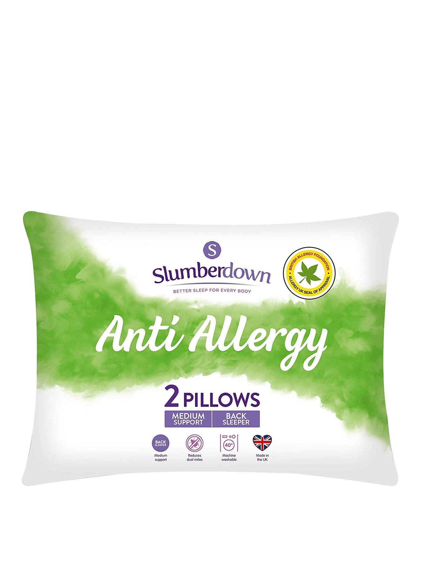 Product photograph of Slumberdown Anti-allergy Medium Pillows Pack Of 2 - White from very.co.uk
