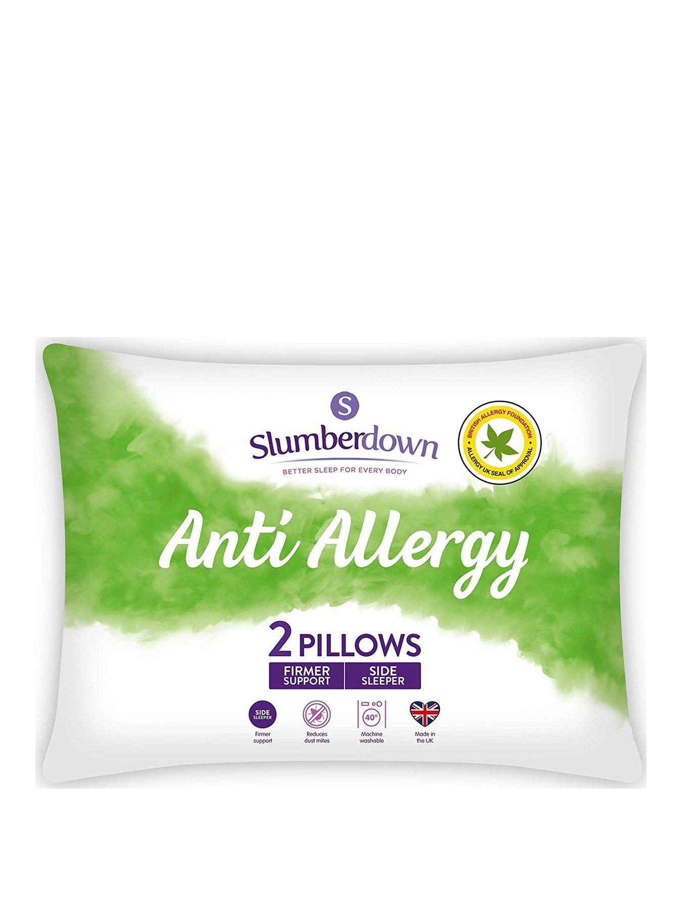 Product photograph of Slumberdown Anti-allergy Firm Pillows Pack Of 2 - White from very.co.uk