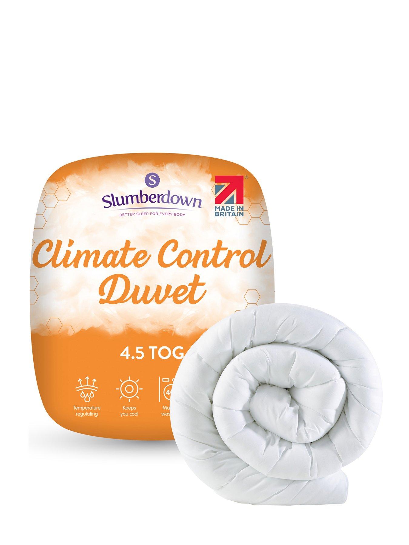 Product photograph of Slumberdown Climate Control 4 5 Tog Duvet King Size - White from very.co.uk