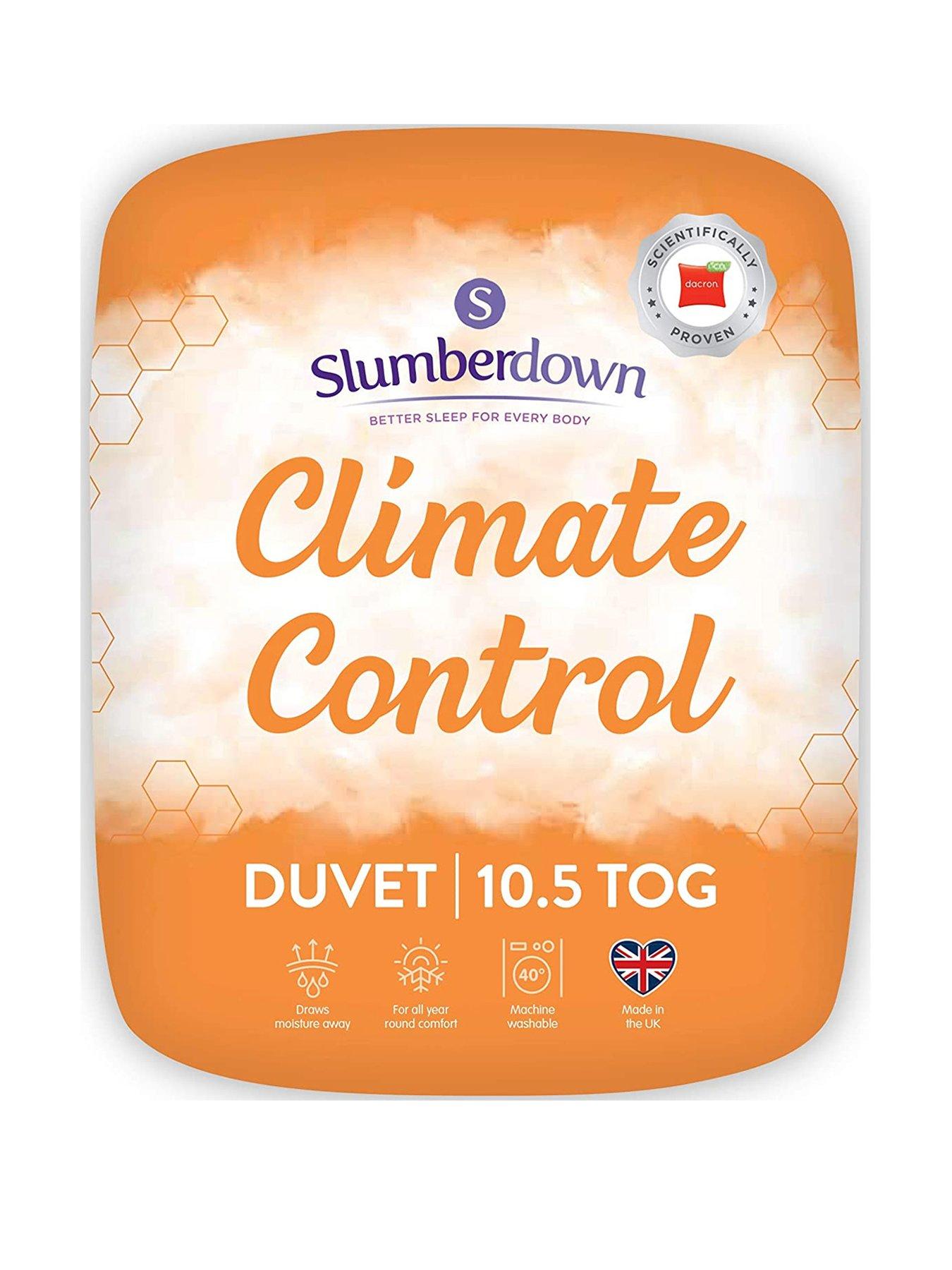 Product photograph of Slumberdown Climate Control 10 5 Tog Duvet Double - White from very.co.uk