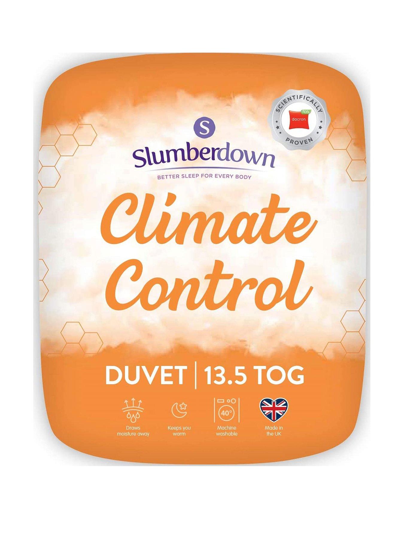 Product photograph of Slumberdown Climate Control 13 5 Tog Duvet Double - White from very.co.uk