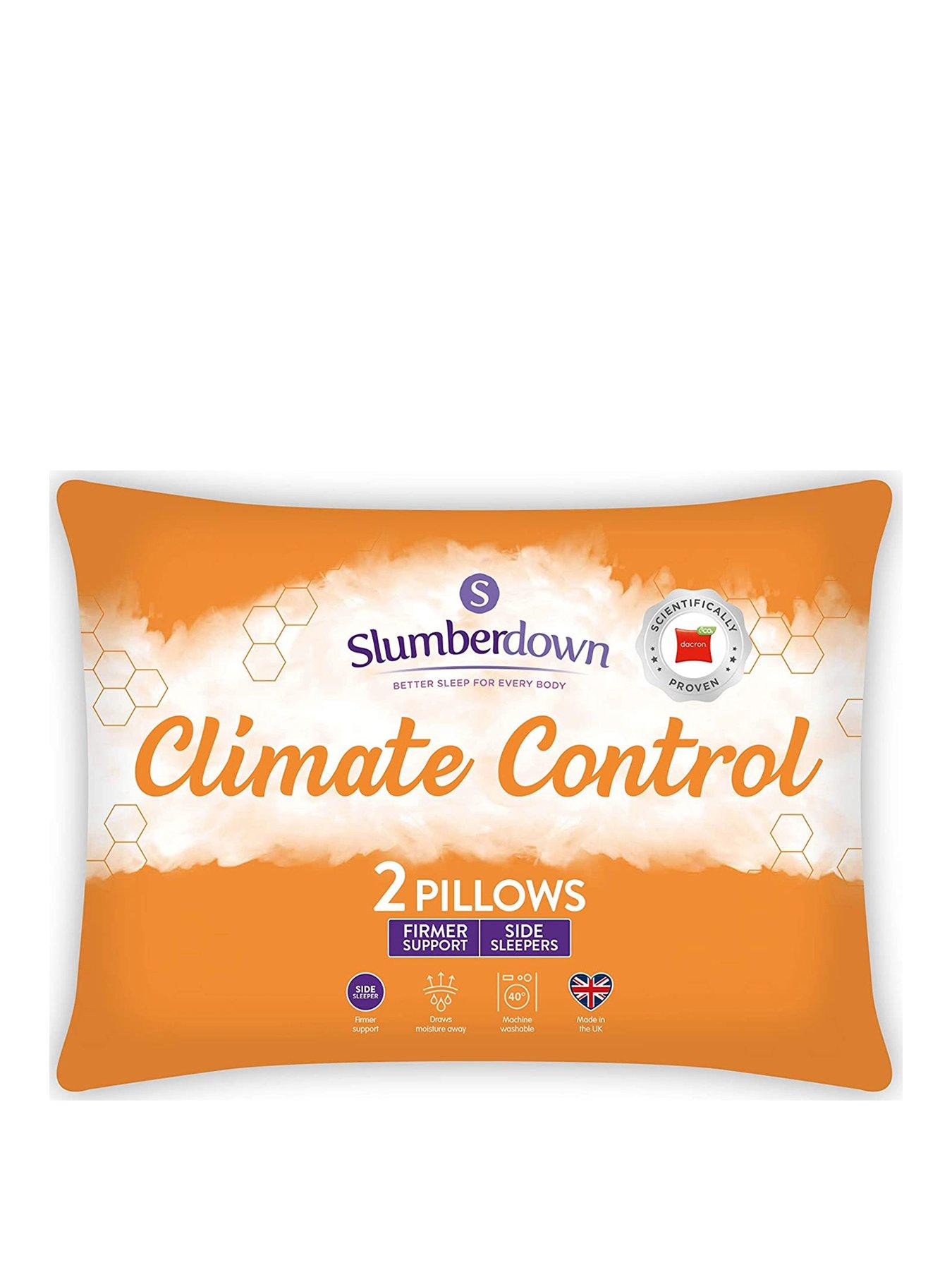 Product photograph of Slumberdown Climate Control Pillows - 2 Pack - White from very.co.uk