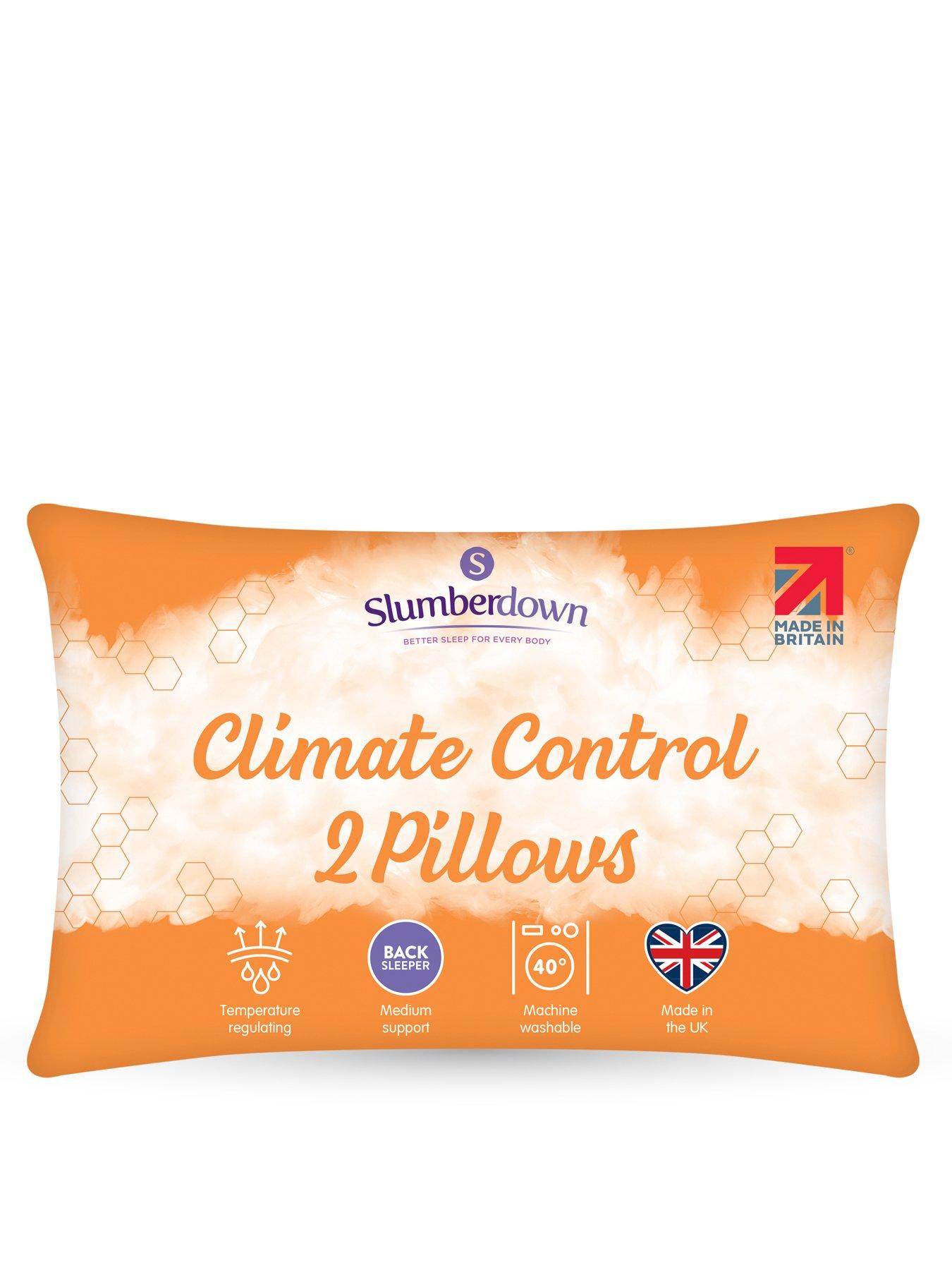 Product photograph of Slumberdown Climate Control Pillows - 2 Pack - White from very.co.uk