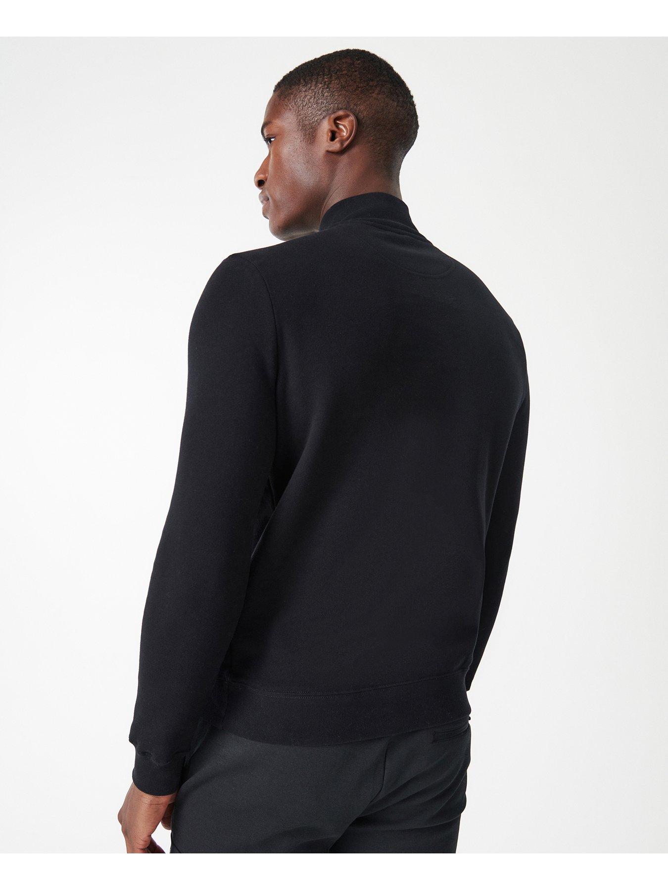 Barbour International Half Zip Logo Sweatshirt - Black | very.co.uk